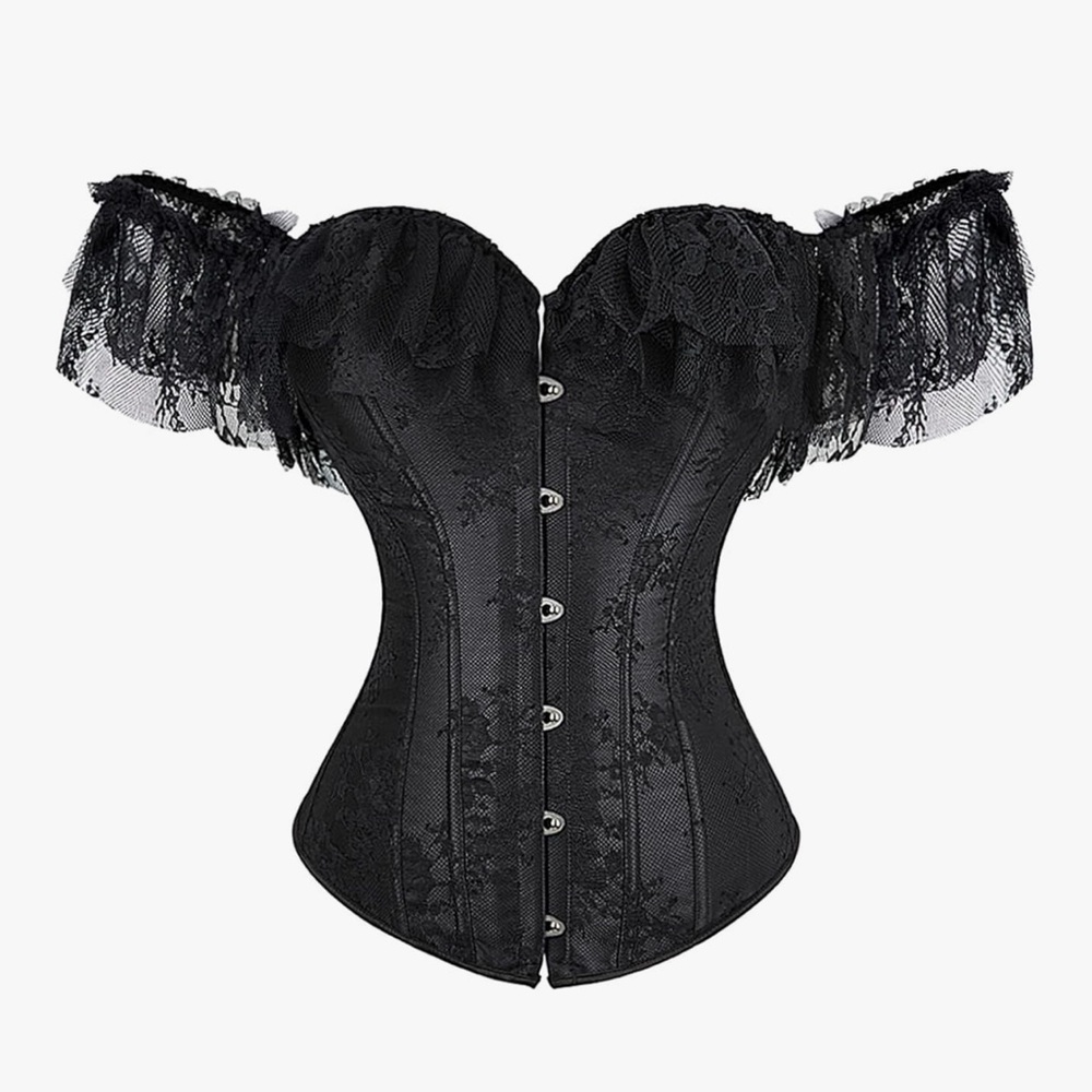 Black Lace Off-Shoulder Corset